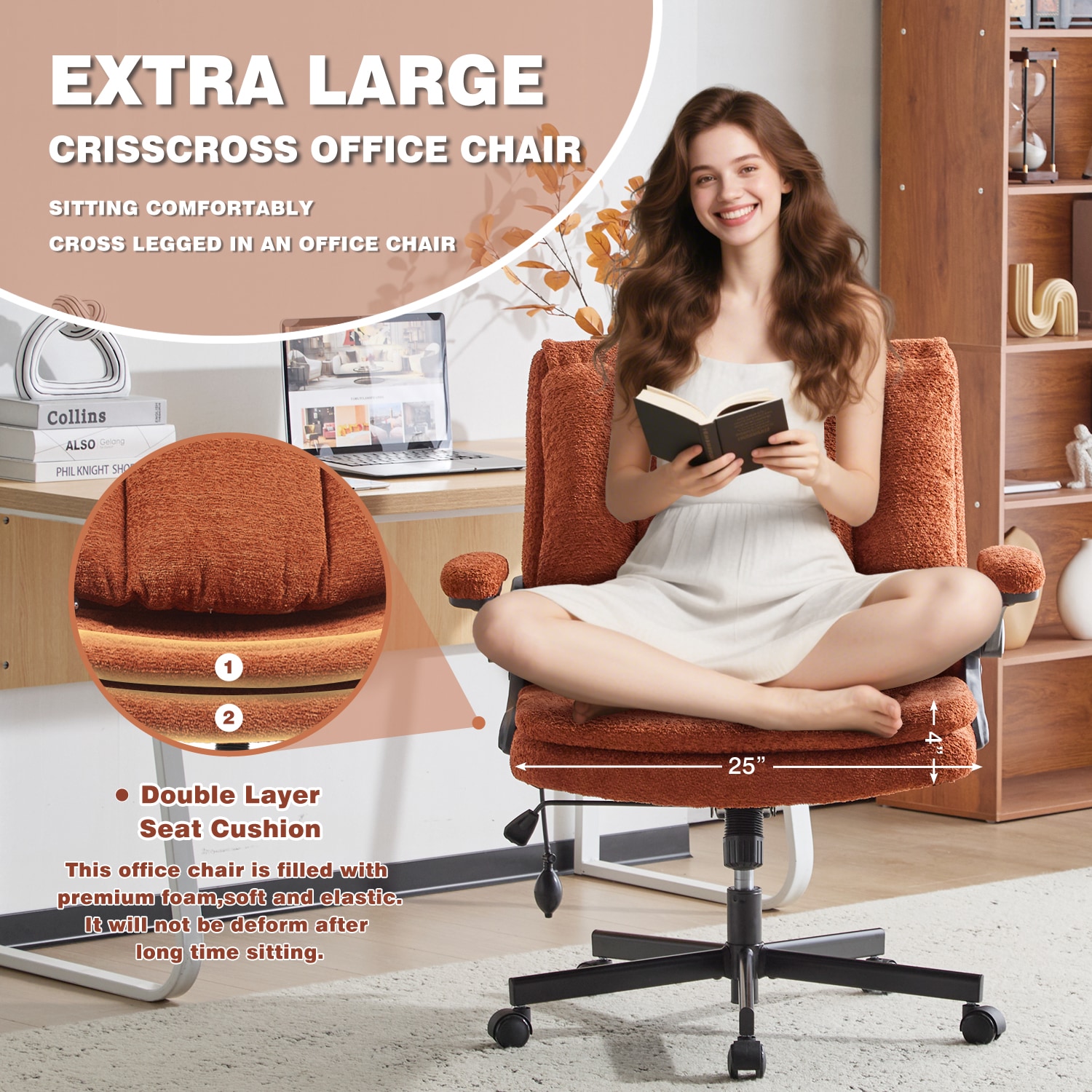 Ergonomic Office Chair With Airbag Lumbar Support And Flip Armrests_voghion.com